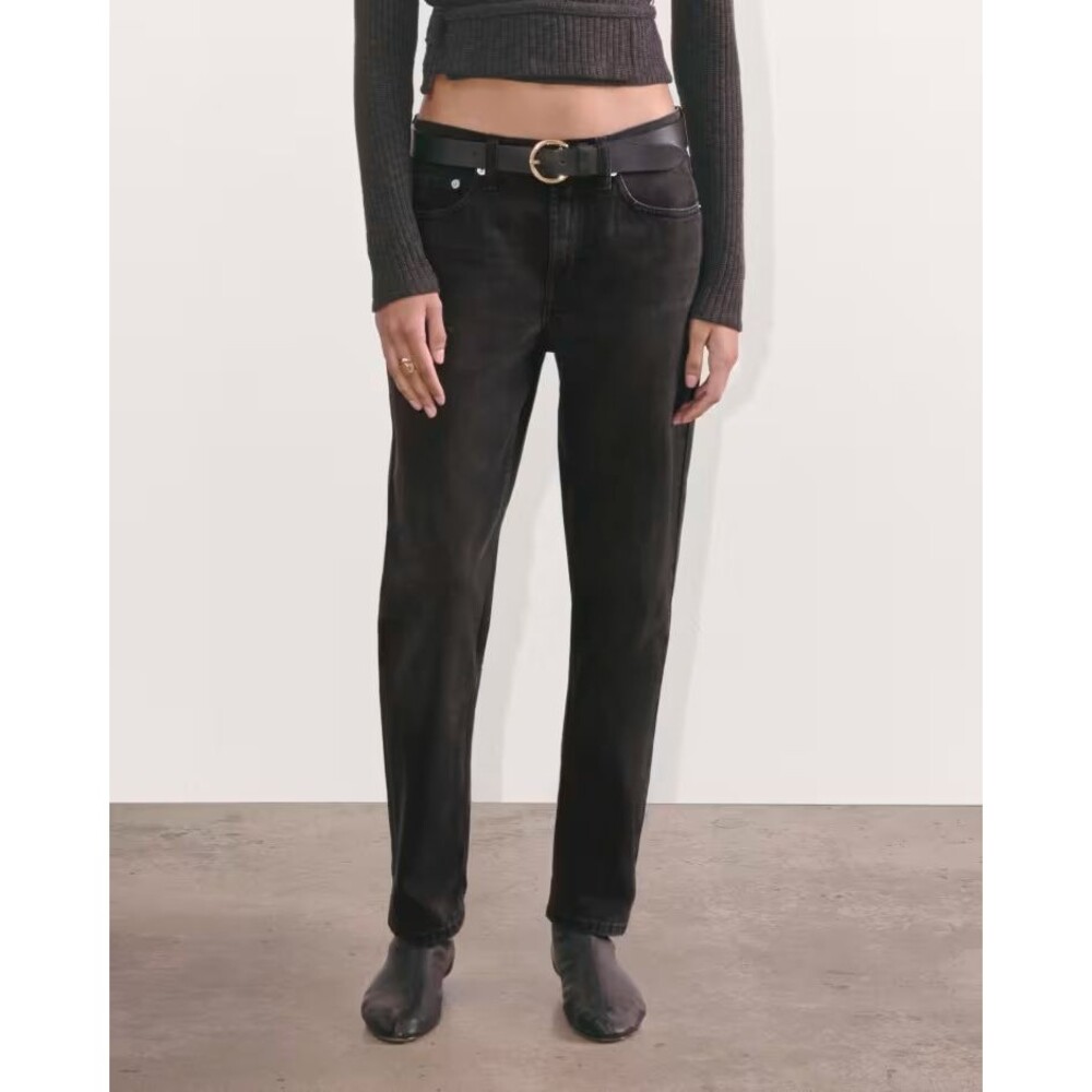 EVERLANE The Super-Soft Relaxed Jean 33 Regular Stormy Black Straight Leg B51